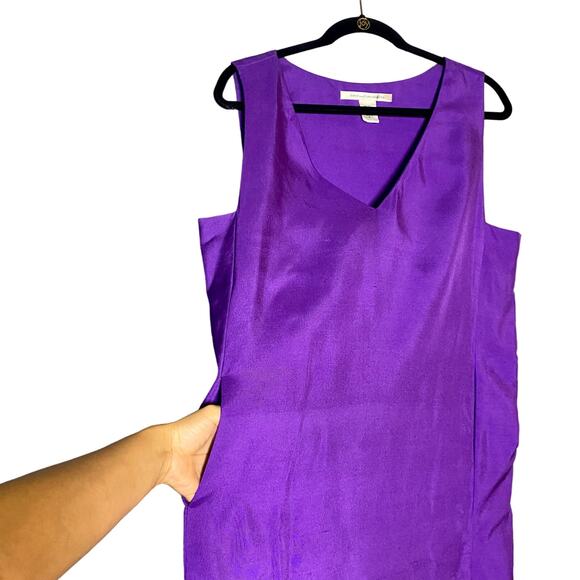 Diane von Furstenberg Silk Shift Dress Purple size 14 - Picture 11 of 13